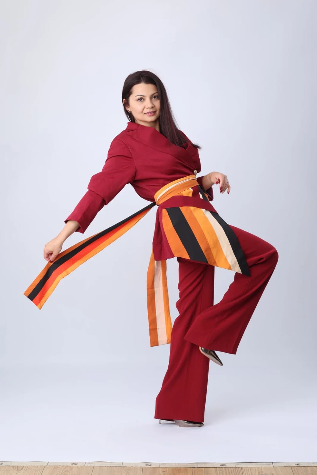The Amara Suit, worn with movement